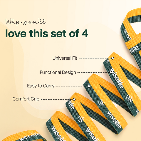 Wise Yoga Mat Strap Set of 4