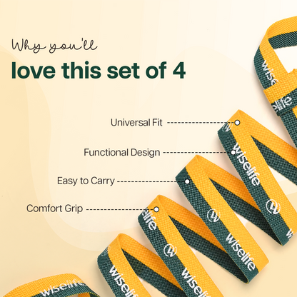 Wise Yoga Mat Strap Set of 4