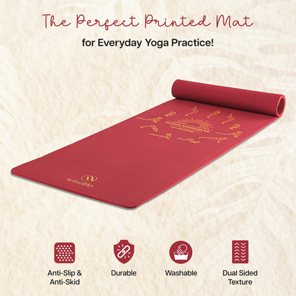 Purpose Printed Yoga Mat Sun Salutation  - 6mm