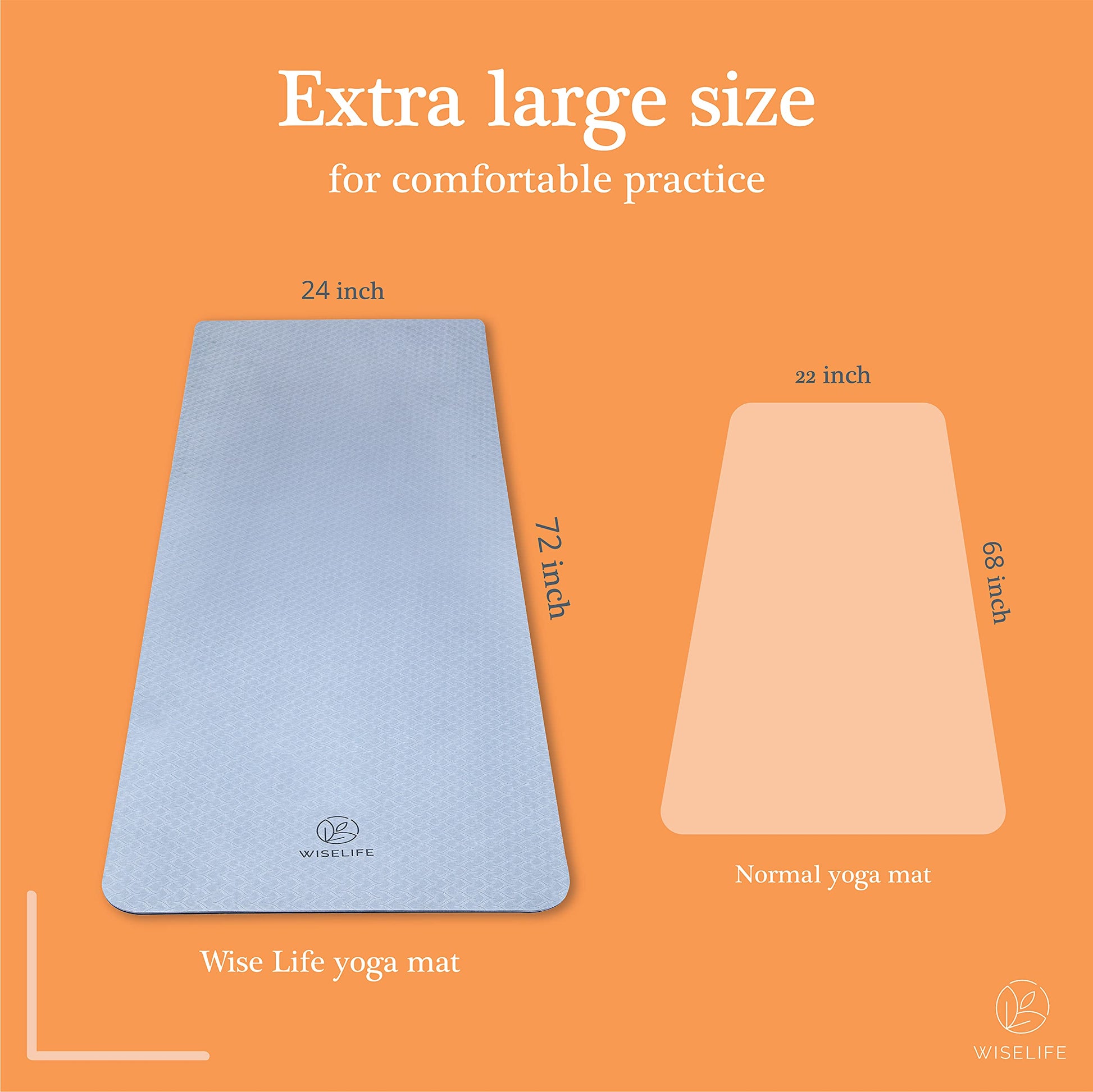 Wiselife 100% TPE Dual Color Layer Yoga Mat (6mm Exercise Mat For