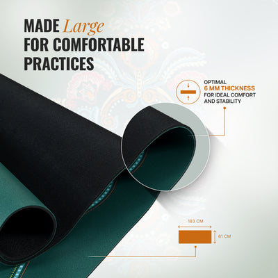 PU Alignment & Natural Rubber Yoga Mat 6mm
