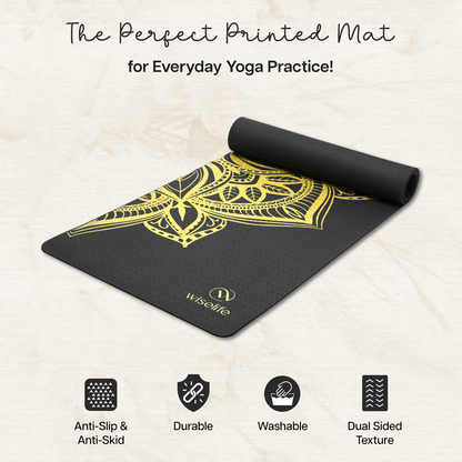 Purpose Printed Yoga Mat Black Metallic - 6mm