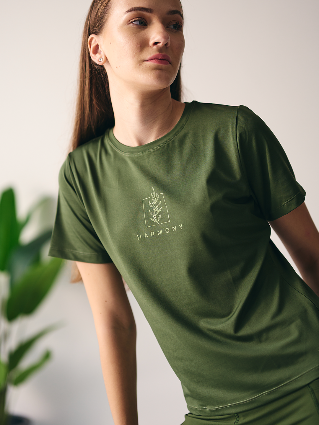 Purpose Printed Yoga Top (Olive green)