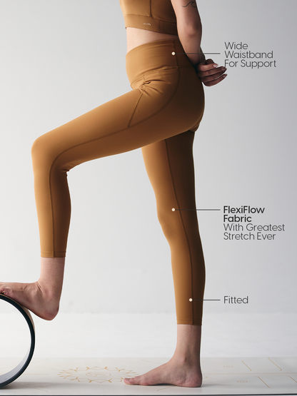 Wise Fitted Yoga Pants (Brown)