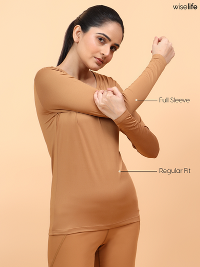 Wise Active Full Sleeves T-shirt (Brown)
