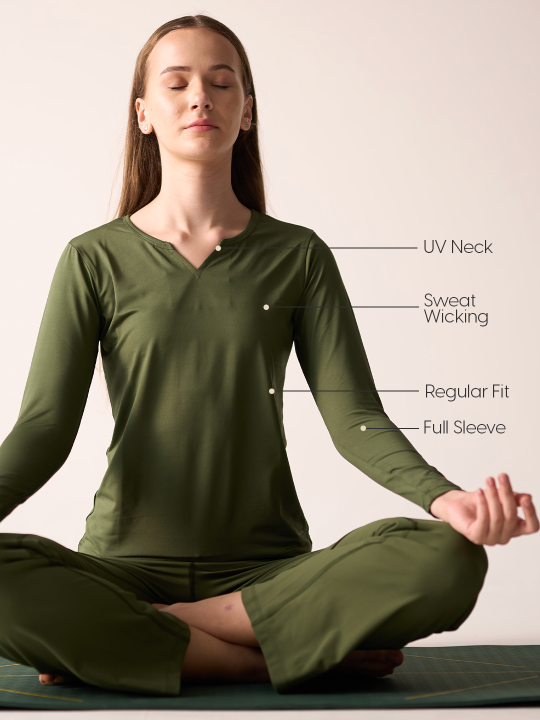 Wise Full Sleeve Yoga Top (Black)