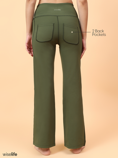 Wise Active Flare Pants (Olive green)