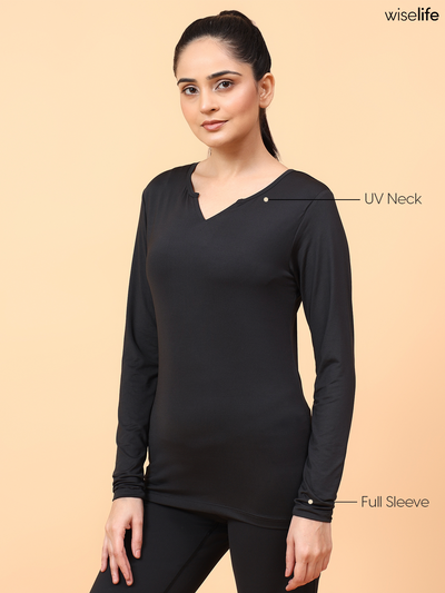 Wise Active Full Sleeves T-shirt (Black)