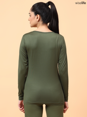 Wise Active Full Sleeves T-shirt (Olive green)