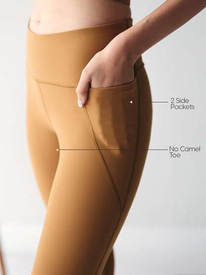 Wise Fitted Yoga Pants (Brown)