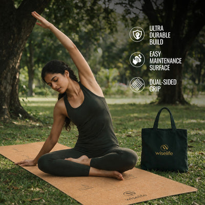 Foldable Cork & Natural Rubber Yoga Mat - 2MM