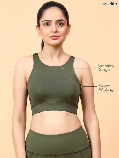 Wise Active Wings Bra (Olive green)