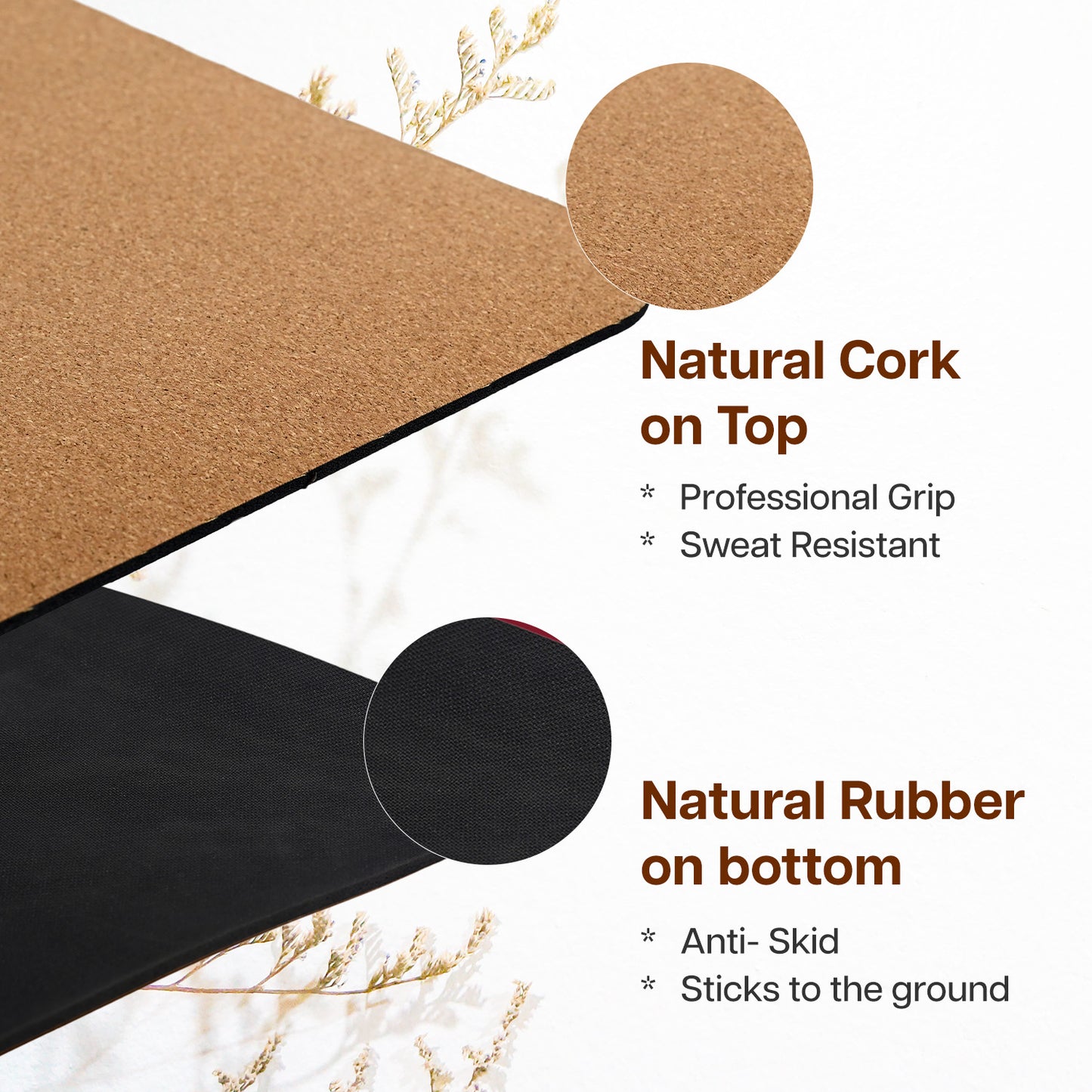 Cork & Natural Rubber Yoga Mat