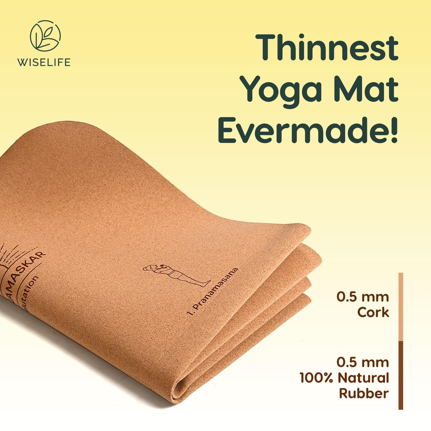 Foldable Cork Yoga Mat: Compact, Lightweight, and Perfect for On-The-Go Yoga  – Yos - The Indian Yoga Shop