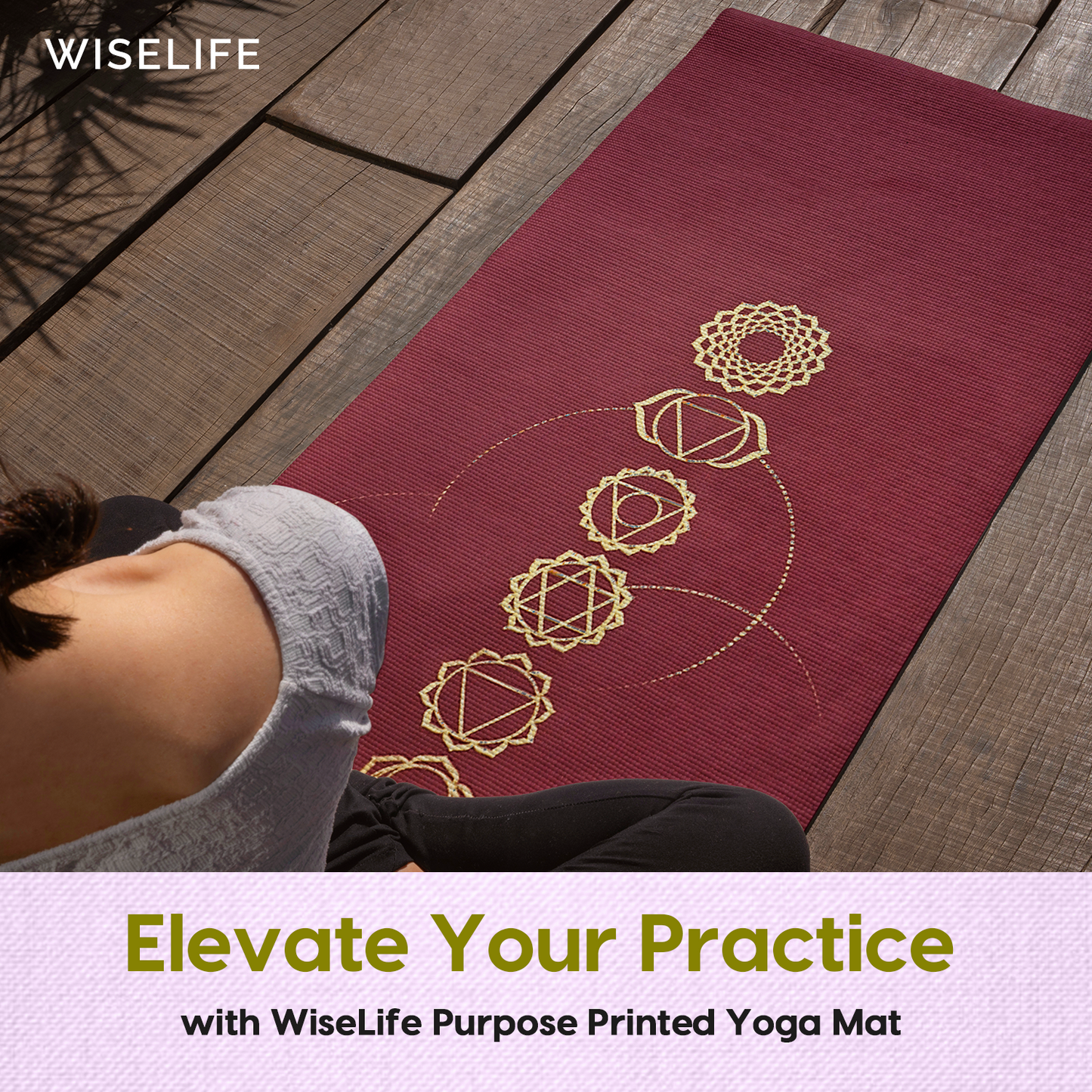 Purpose Printed Yoga Mat - Chakra Wine (6MM)