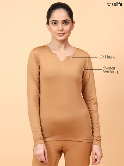 Wise Active Full Sleeves T-shirt (Brown)