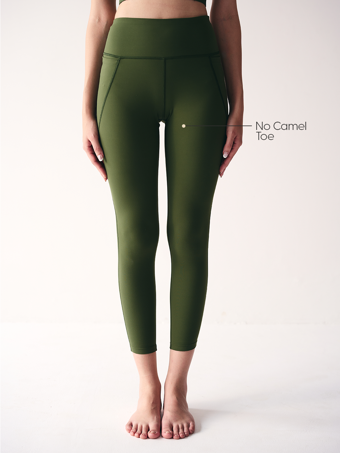 Wise Fitted Yoga Pants Olive green wiselife.in