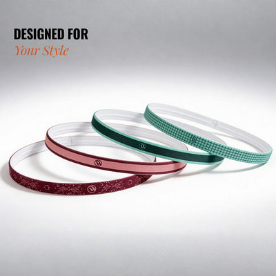 Silicone-Grip Headband Set of 2