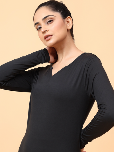 Wise Active Full Sleeves T-shirt (Black)