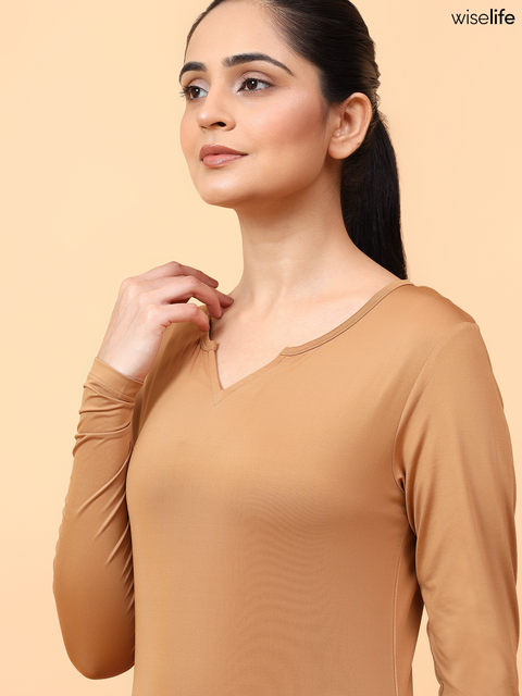 Wise Active Full Sleeves T-shirt (Brown)