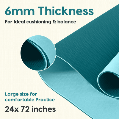 Classic Dual Layer TPE Yoga Mat - 6mm