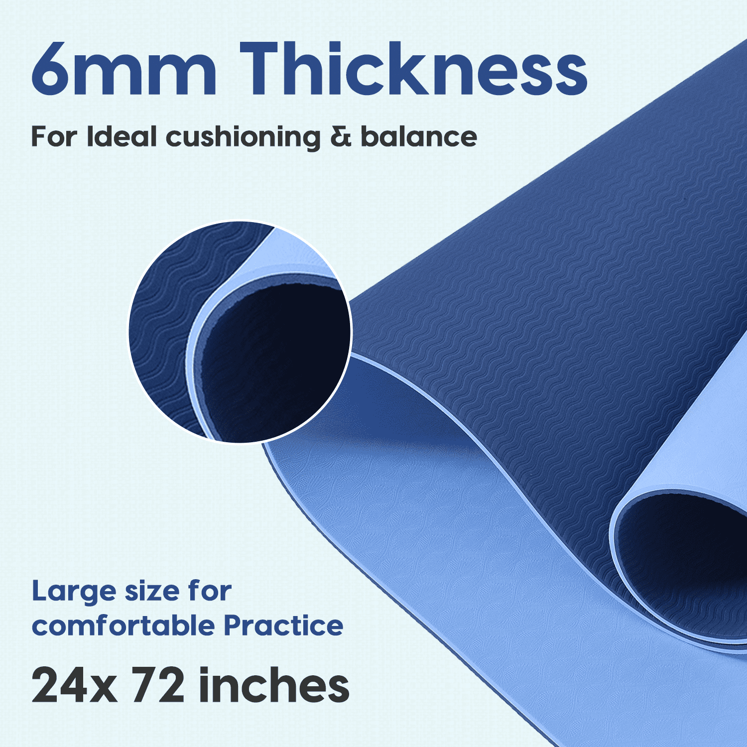 Wiselife yoga mat , dual layer yoga mat , yoga mat for women , yoga mat for men , yoga mat for women 6mm  , yoga mat for women 10mm thickness ,   yoga mat for women 10mm + thickness , yoga mat , mats