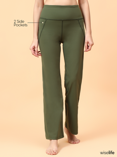 Wise Active Flare Pants (Olive green)