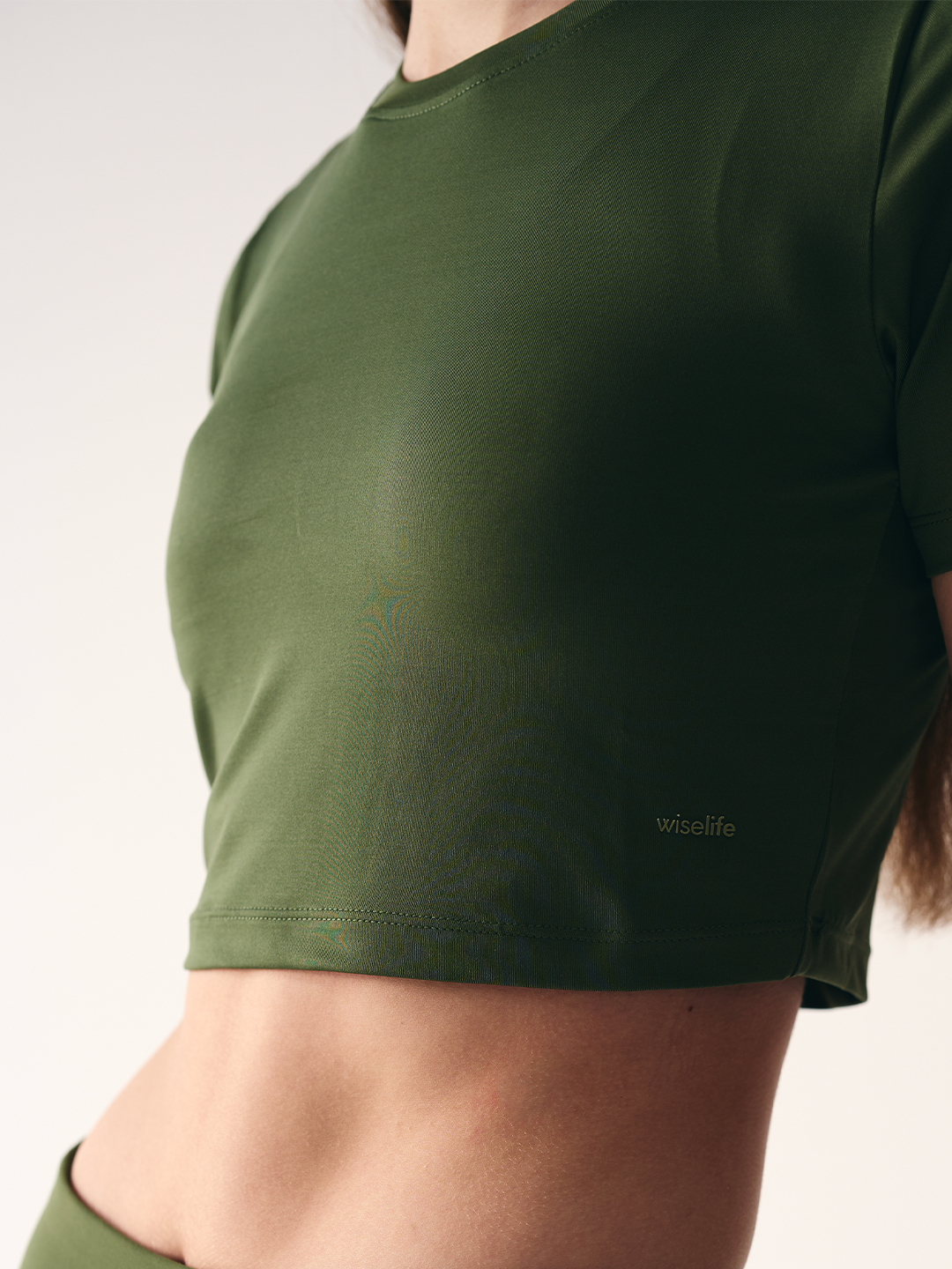 Wise Crop Yoga Top (Olive green)