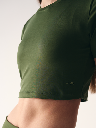 Wise Active Crop Top (Olive green)