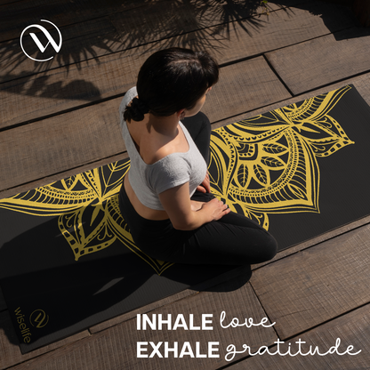 Purpose Printed Yoga Mat Black Metallic - 6mm