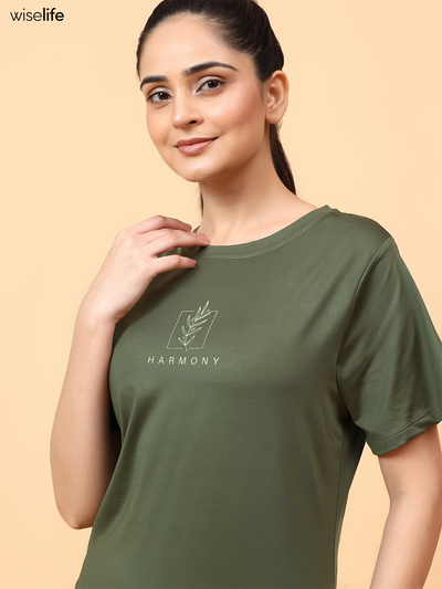Purpose Printed Active T-shirt (Olive green)