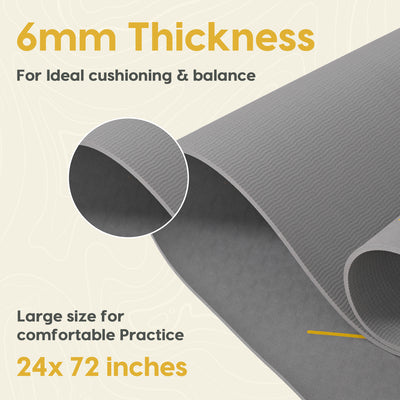 True Alignment TPE Yoga Mat - 6mm