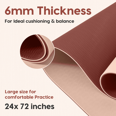 Classic Dual Layer TPE Yoga Mat - 6mm