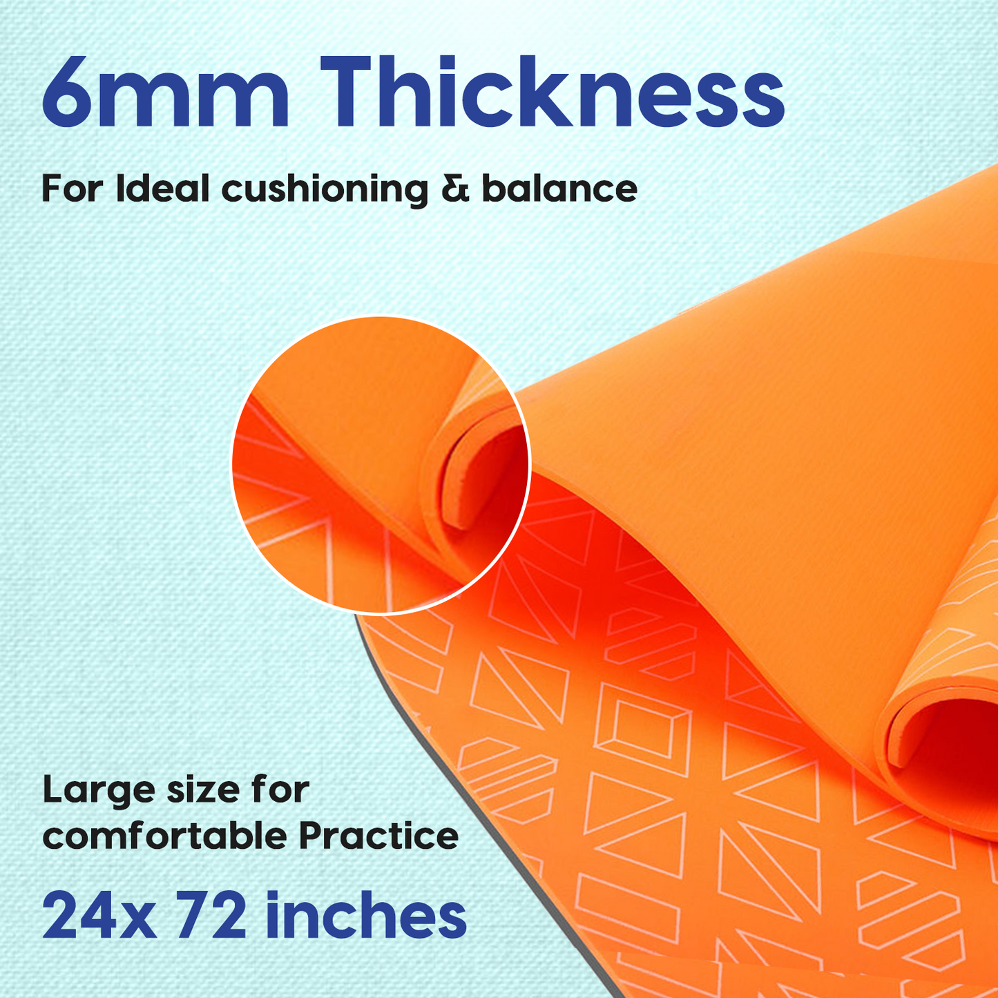 Purpose Printed Yoga Mat - Orange (6MM)