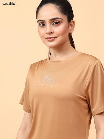 Purpose Printed Active T-shirt (Brown)