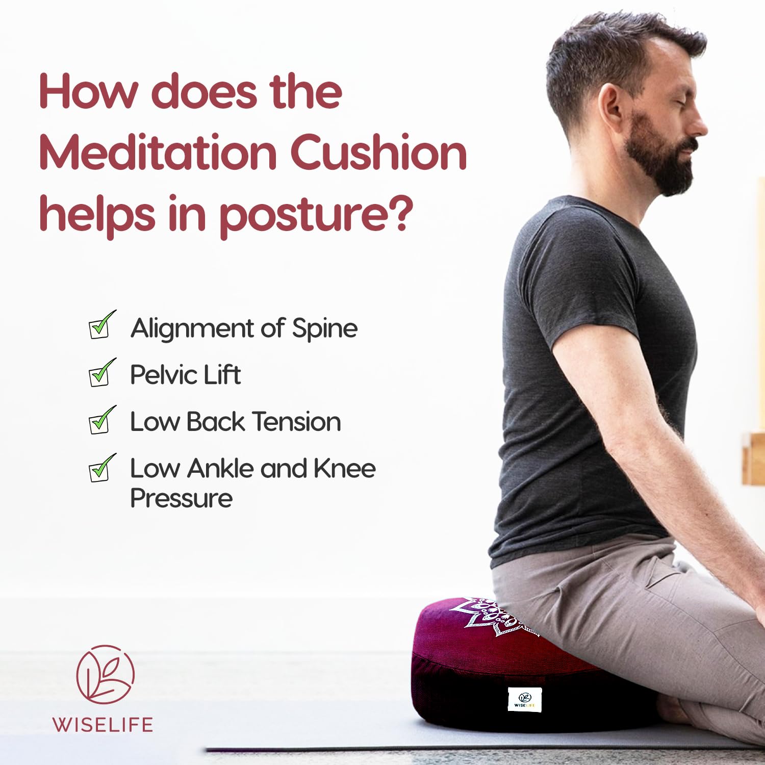 Peace yoga cushion online