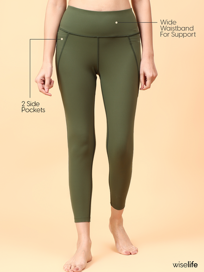 Wise Active Fitted Leggings (Olive green)