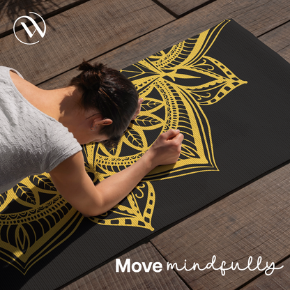 Purpose Printed Yoga Mat Black Metallic - 6mm