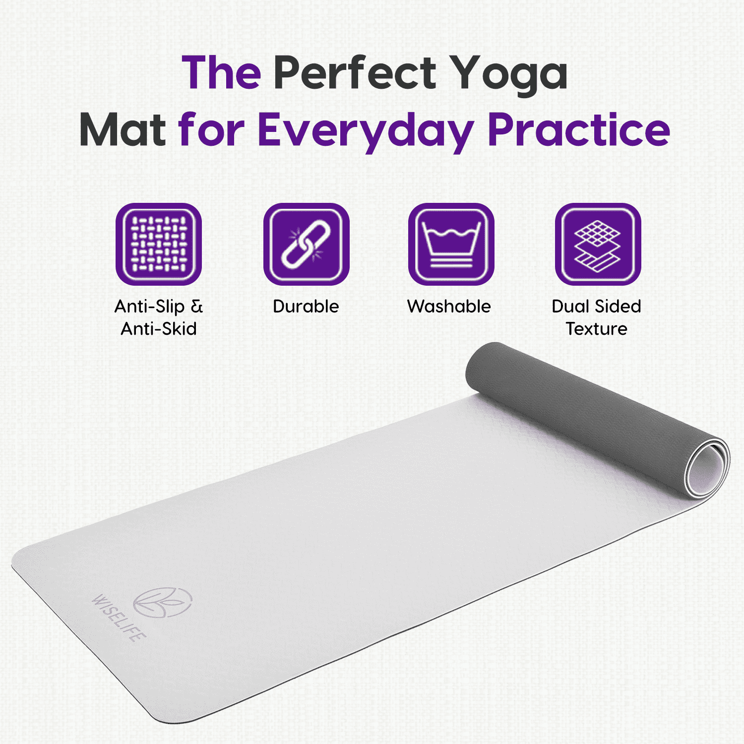 Wiselife yoga mat , dual layer yoga mat , yoga mat for women , yoga mat for men , yoga mat for women 6mm  , yoga mat for women 10mm thickness ,   yoga mat for women 10mm + thickness , yoga mat , mats