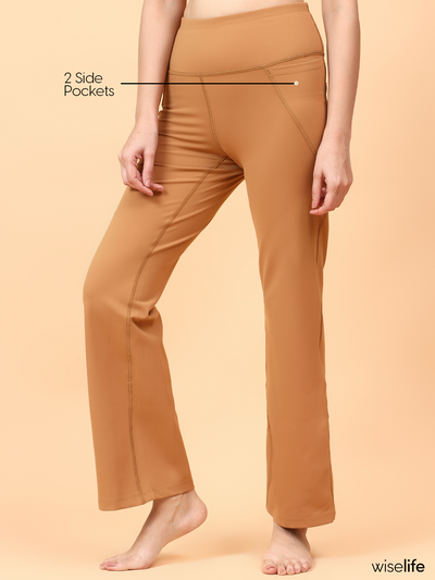 Wise Active Flare Pants (Brown)