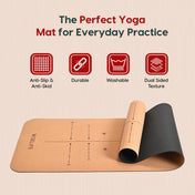 Cork & TPE Alignment Yoga Mat - 5mm
