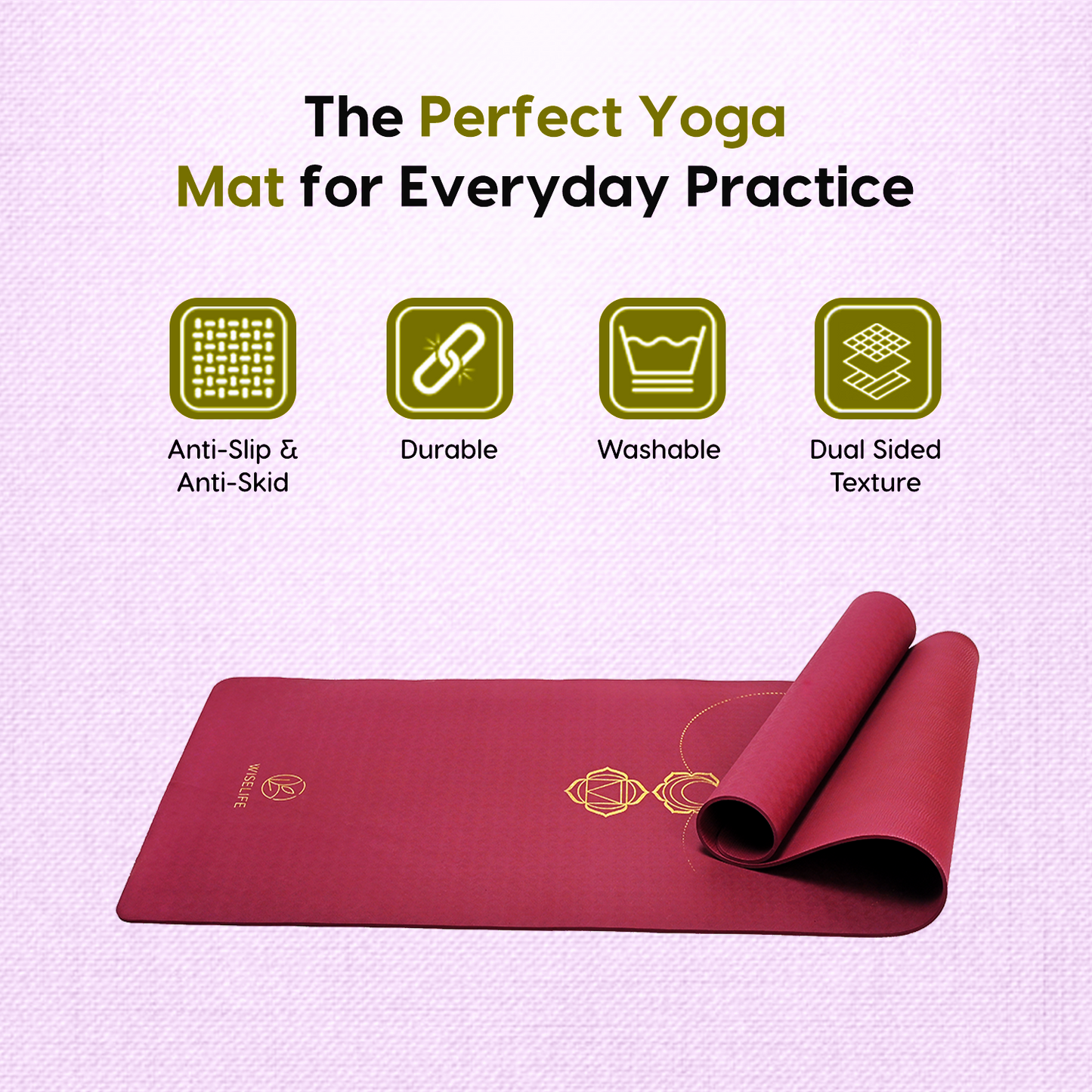 Purpose Printed Yoga Mat - Chakra Wine (6MM)