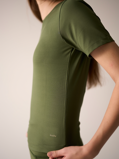 Wise Classic Yoga Top (Olive green)