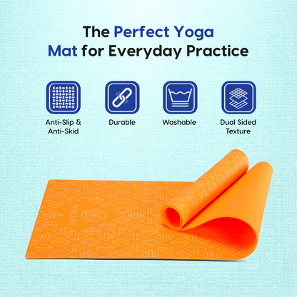 Purpose Printed Yoga Mat - Orange (6MM)