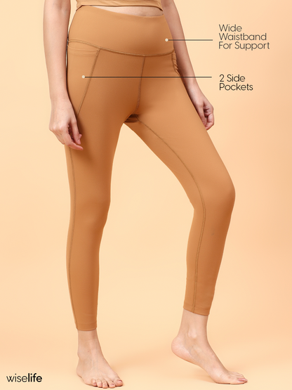 Wise Fitted Yoga Pants (Brown)