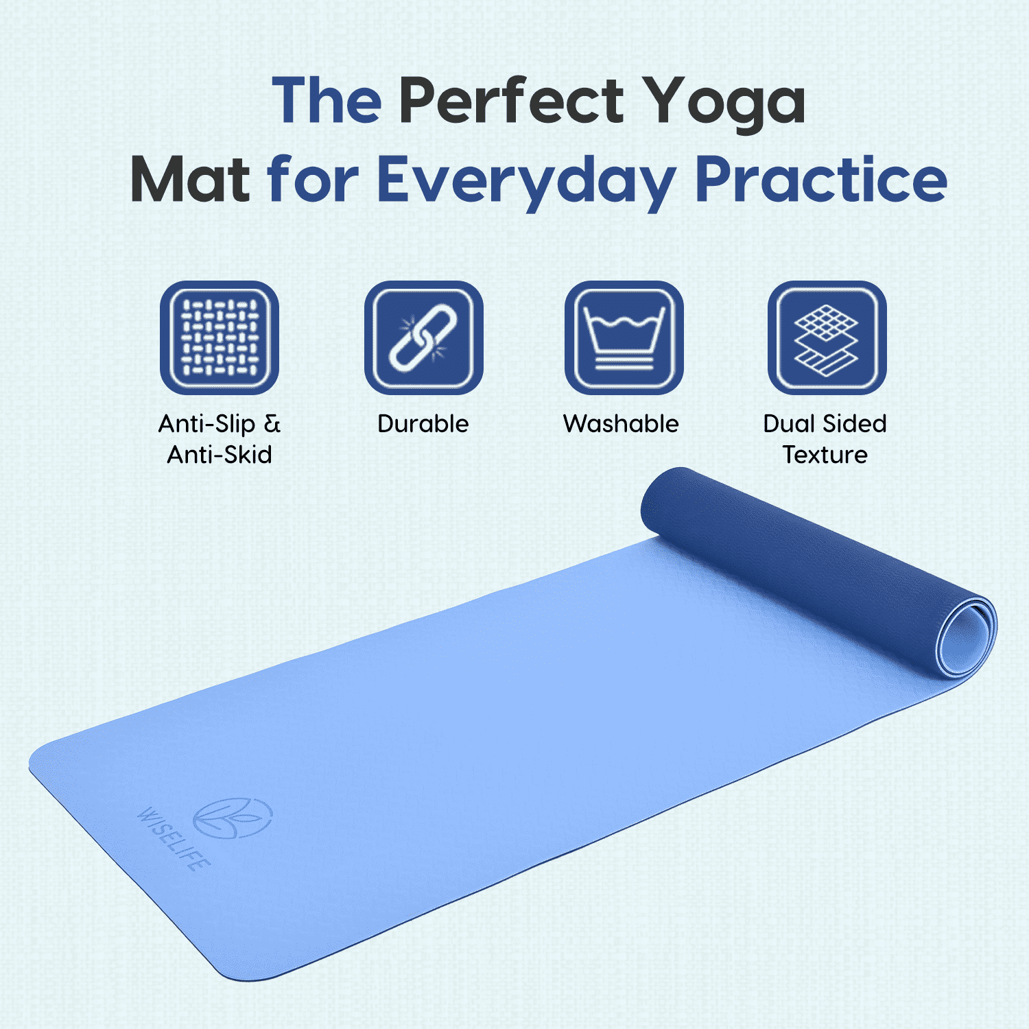 Wiselife yoga mat , dual layer yoga mat , yoga mat for women , yoga mat for men , yoga mat for women 6mm  , yoga mat for women 10mm thickness ,   yoga mat for women 10mm + thickness , yoga mat , mats