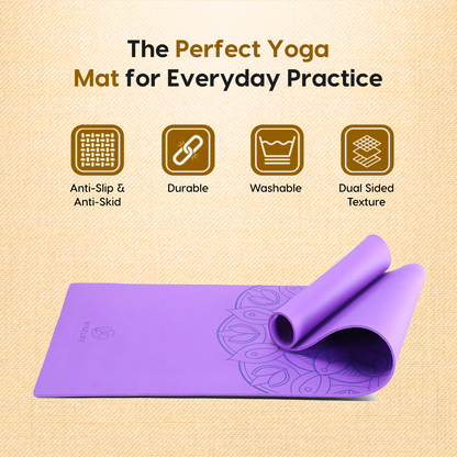 Purpose Printed Yoga Mat - Lilac Purple (6MM)