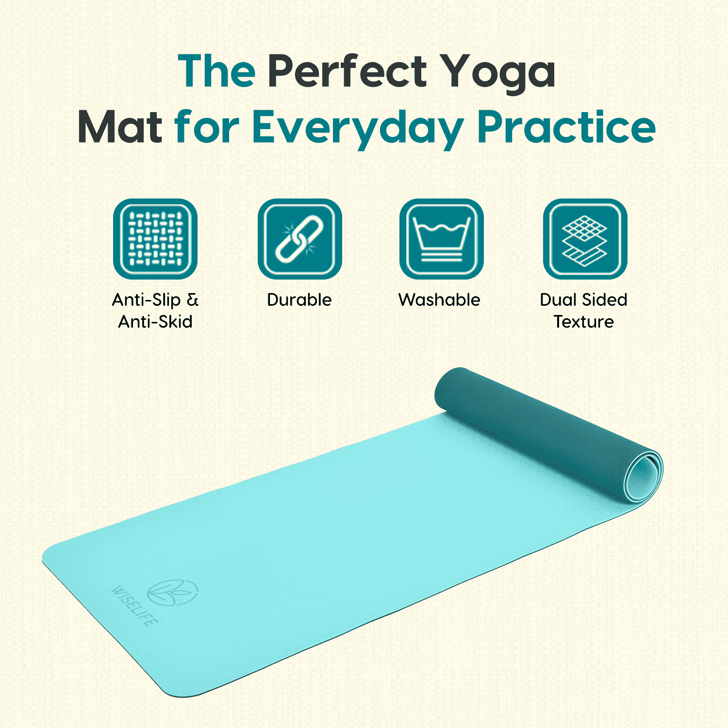 Wiselife yoga mat , dual layer yoga mat , yoga mat for women , yoga mat for men , yoga mat for women 6mm  , yoga mat for women 10mm thickness ,   yoga mat for women 10mm + thickness , yoga mat , mats