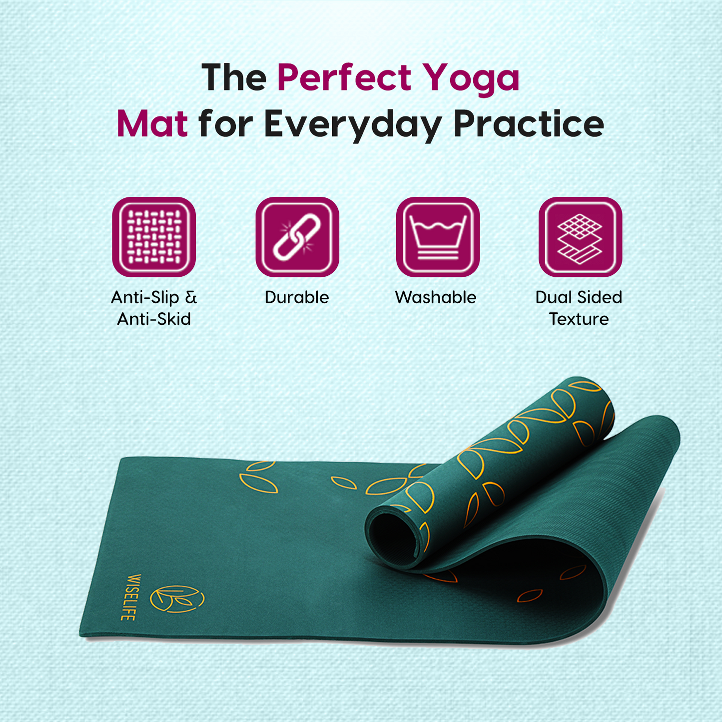 Purpose Printed Yoga Mat - Gardenia Green (6MM)