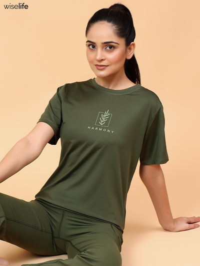 Purpose Printed Active T-shirt (Olive green)